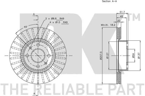 Handler.Part Brake disc NK 209927 3