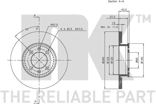 Handler.Part Brake disc NK 209931 3