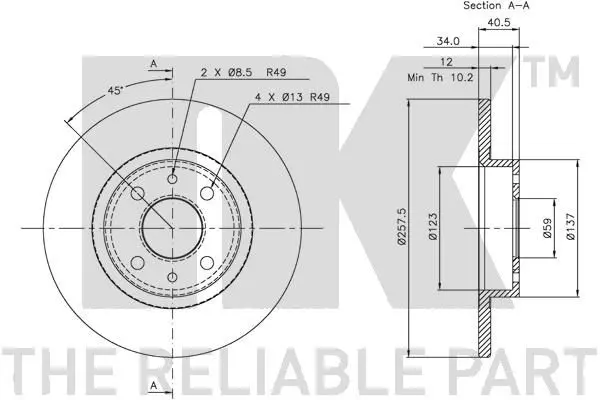 Handler.Part Brake disc NK 209932 3