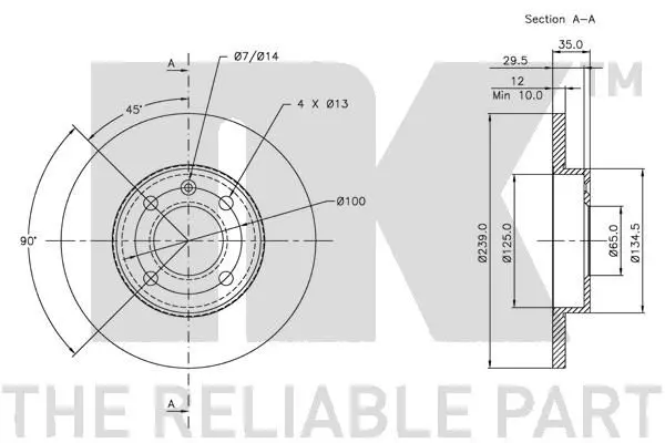 Handler.Part Brake disc NK 209933 3