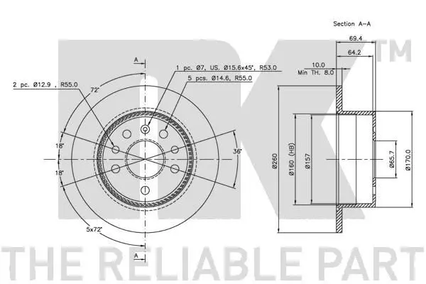 Handler.Part Brake disc NK 209938 3