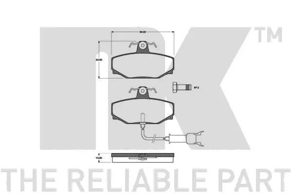 Handler.Part Brake pad set, disc brake NK 221213 1