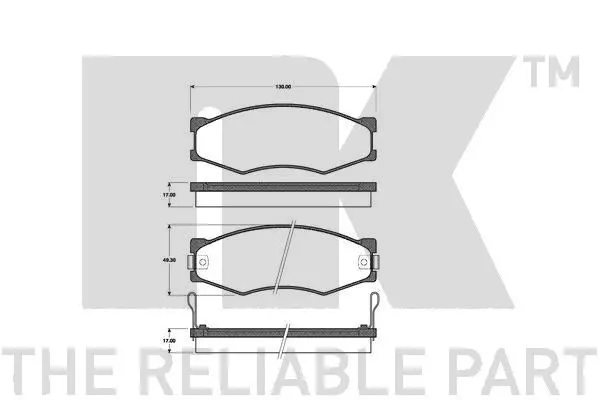 Handler.Part Brake pad set, disc brake NK 222214 1