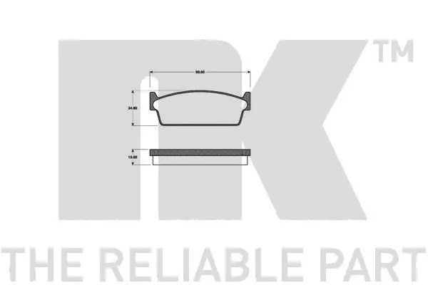 Handler.Part Brake pad set, disc brake NK 222233 1