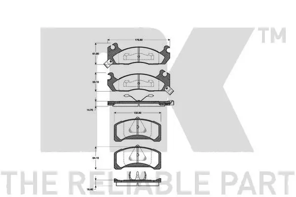 Handler.Part Brake pad set, disc brake NK 222526 1