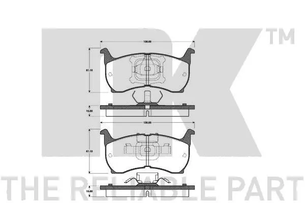 Handler.Part Brake pad set, disc brake NK 223209 1