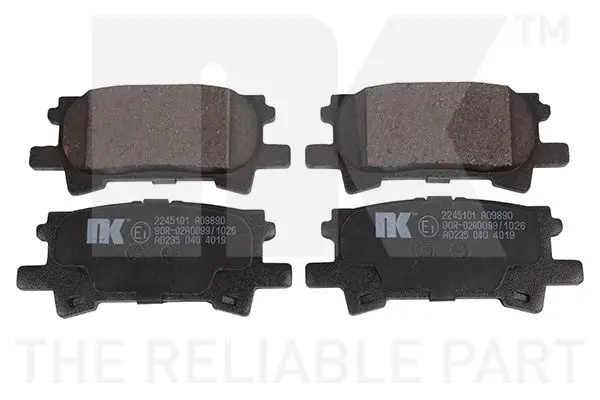 Handler.Part Brake pad set, disc brake NK 2245101 1