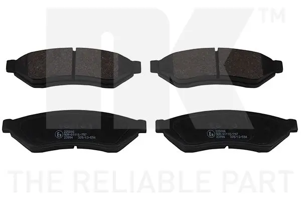 Handler.Part Brake pad set, disc brake NK 225006 1