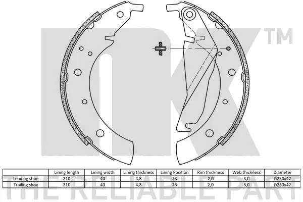 Handler.Part Brake shoe set NK 2715432 2