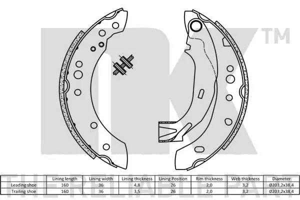 Handler.Part Brake shoe set NK 2719691 2