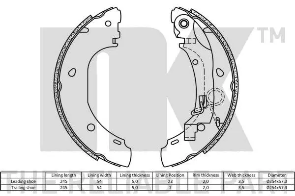 Handler.Part Brake shoe set NK 2719701 3