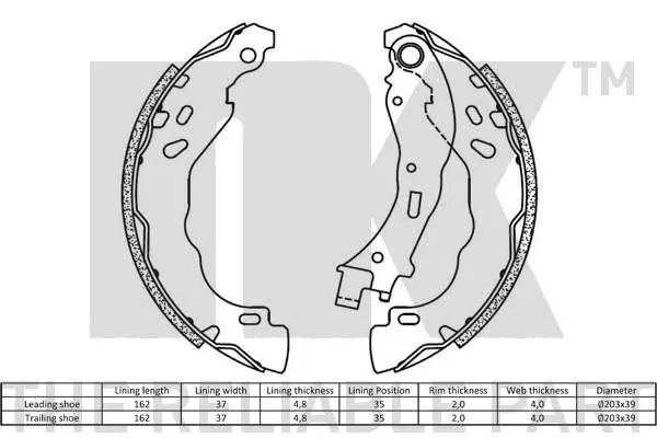 Handler.Part Brake shoe set NK 2719812 2