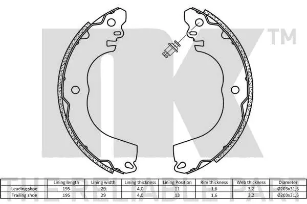 Handler.Part Brake shoe set NK 2719846 2