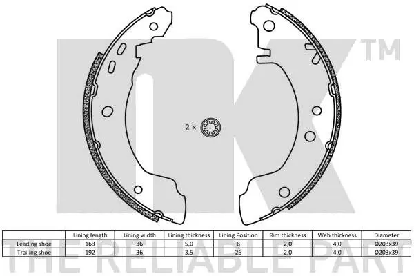 Handler.Part Brake shoe set NK 2722531 2