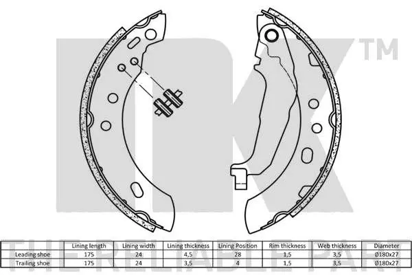 Handler.Part Brake shoe set NK 2722543 2