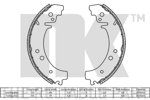 Handler.Part Brake shoe set NK 2723360 2