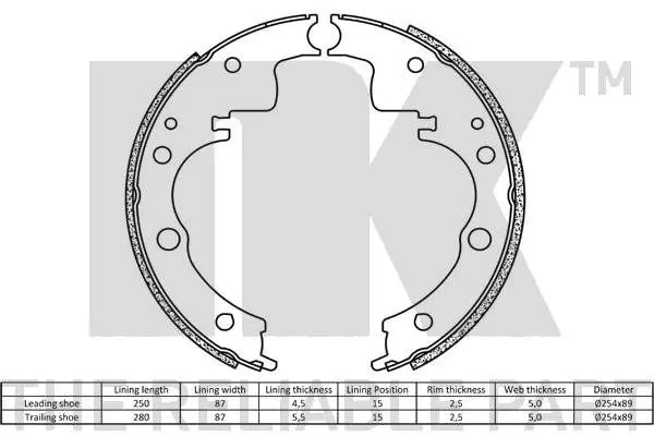 Handler.Part Brake shoe set NK 2723436 2