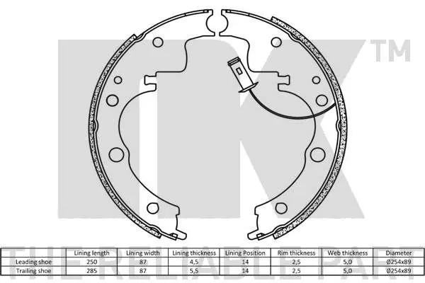 Handler.Part Brake shoe set NK 2723558 2