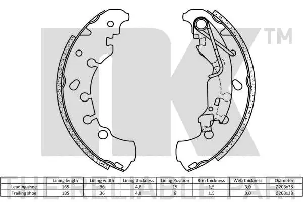 Handler.Part Brake shoe set NK 2723730 2