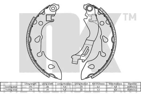 Handler.Part Brake shoe set NK 2723810 2