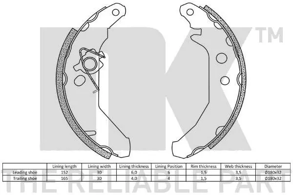 Handler.Part Brake shoe set NK 2725517 2