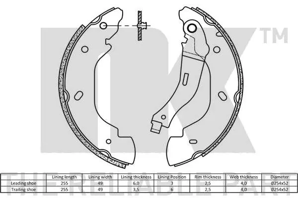 Handler.Part Brake shoe set NK 2725676 2