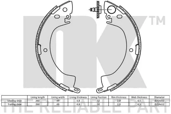 Handler.Part Brake shoe set NK 2730420 2