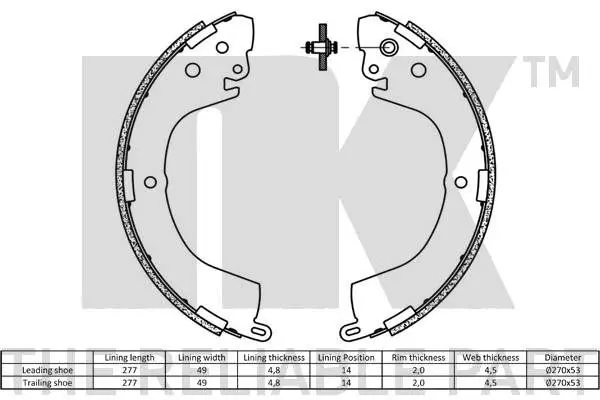 Handler.Part Brake shoe set NK 2730605 2