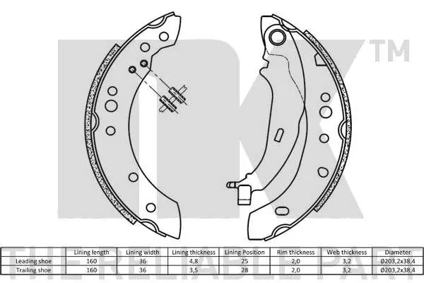 Handler.Part Brake shoe set NK 2730761 2