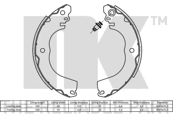 Handler.Part Brake shoe set NK 2730862 2