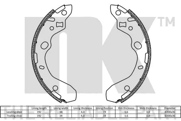 Handler.Part Brake shoe set NK 2732611 2