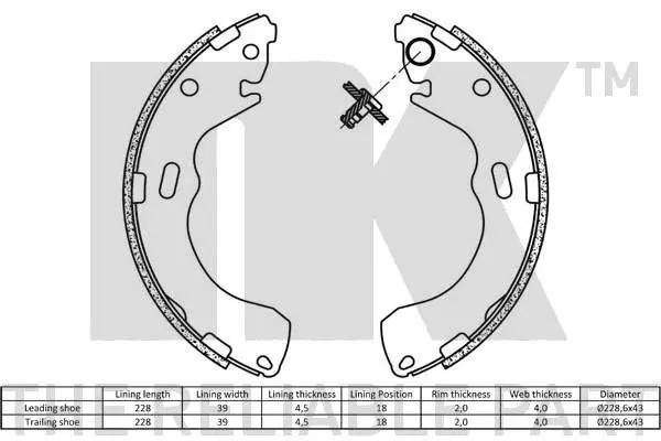 Handler.Part Brake shoe set NK 2732640 2