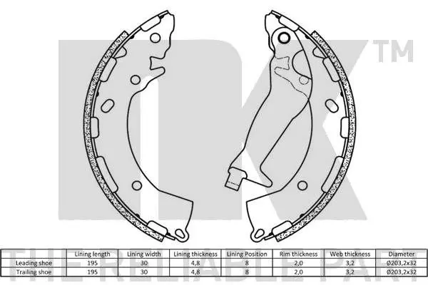 Handler.Part Brake shoe set NK 2734789 2