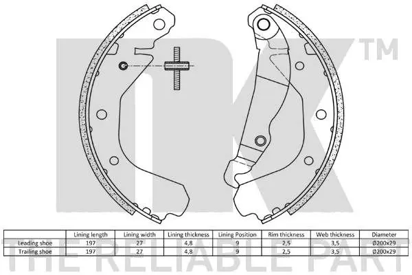 Handler.Part Brake shoe set NK 2736413 2