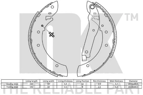 Handler.Part Brake shoe set NK 2737390 2