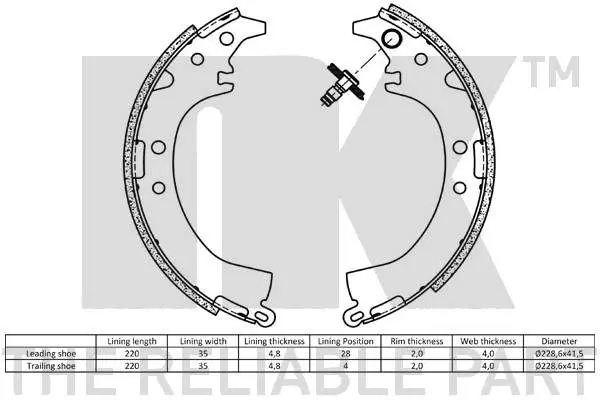 Handler.Part Brake shoe set NK 2745569 2