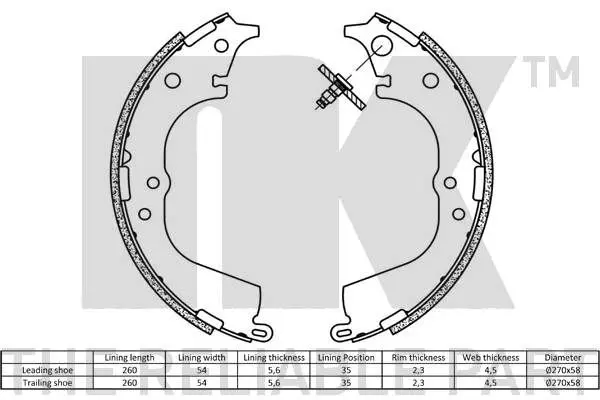 Handler.Part Brake shoe set NK 2745591 2