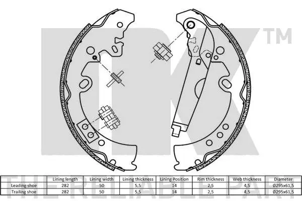 Handler.Part Brake shoe set NK 2745801 2