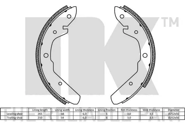 Handler.Part Brake shoe set NK 2747275 2