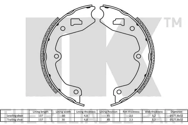 Handler.Part Brake shoe set, parking brake NK 2748265 2