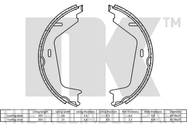 Handler.Part Brake shoe set, parking brake NK 2748578 2