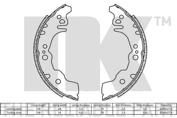 Handler.Part Brake shoe set NK 2751775 2