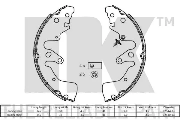 Handler.Part Brake shoe set NK 2752783 2