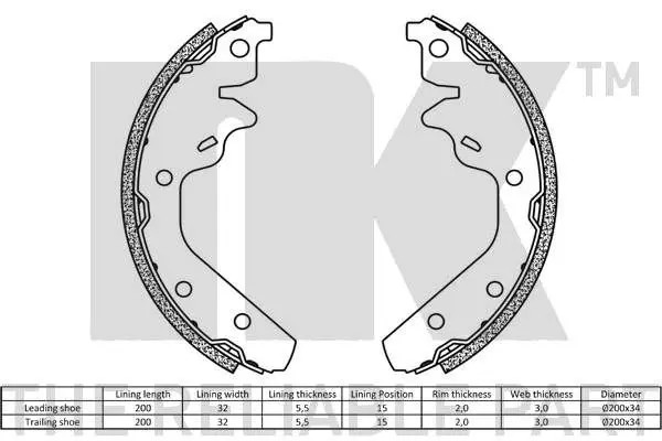 Handler.Part Brake shoe set NK 2793592 2