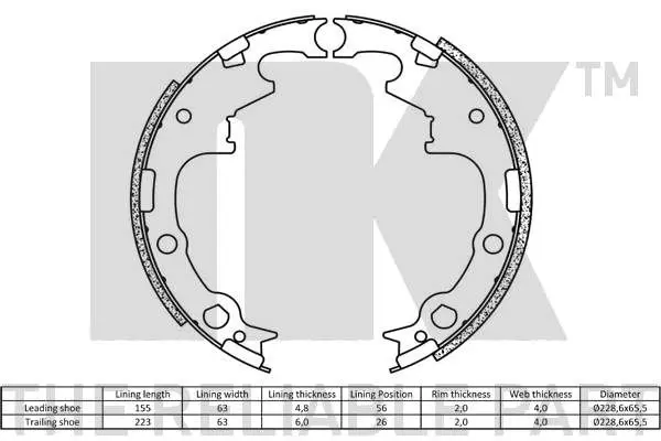 Handler.Part Brake shoe set NK 2793630 2