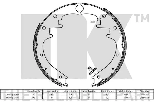 Handler.Part Brake shoe set NK 2793639 2