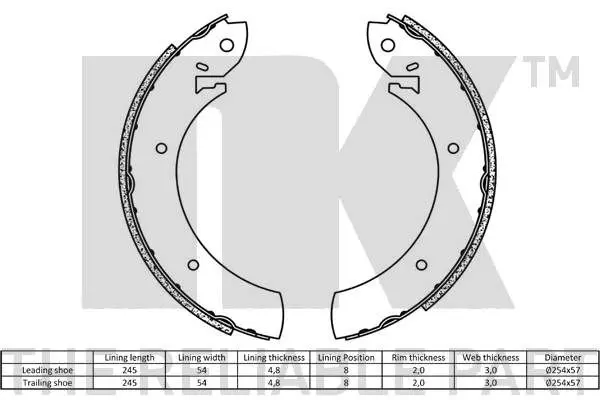 Handler.Part Brake shoe set NK 2799272 2