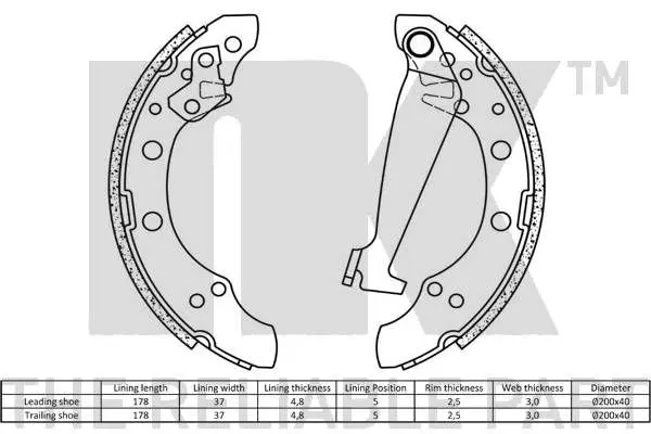 Handler.Part Brake shoe set NK 2799520 2