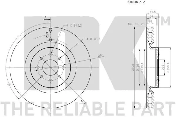 Handler.Part Brake disc NK 311029 3