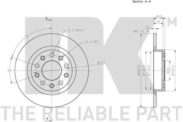 Handler.Part Brake disc NK 311035 3